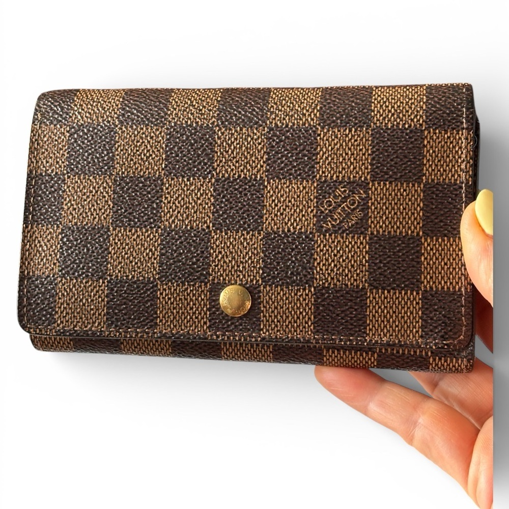 Louis Vuitton Damier Ebene Porte Billet Treasure Bifold Compact Wallet